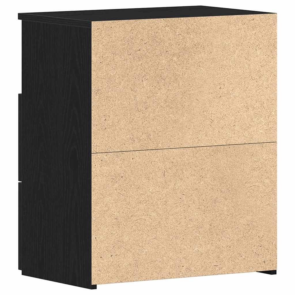 Noční Stolek 2 Ks Černý Dub 50 X 32 X 60 Cm Kompozitní Dřevo