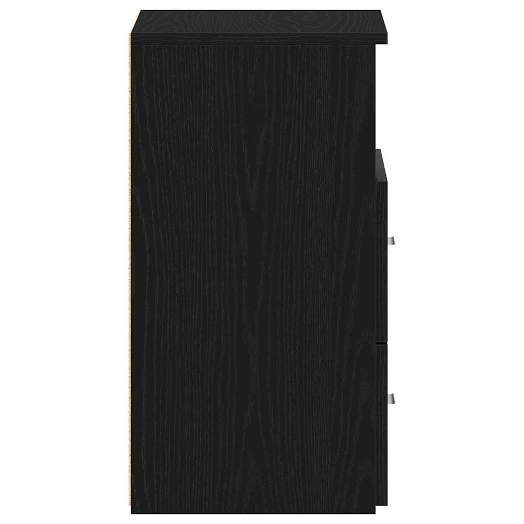 Noční Stolek 2 Ks Černý Dub 50 X 32 X 60 Cm Kompozitní Dřevo