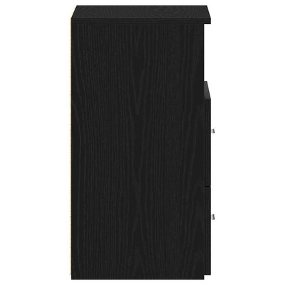 Noční Stolek 2 Ks Černý Dub 50 X 32 X 60 Cm Kompozitní Dřevo