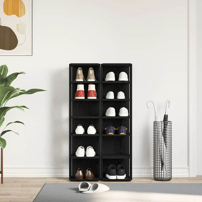 Botníky 2 Ks Černý Dub 25X27X102 Cm Kompozitní Dřevo