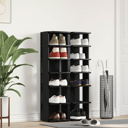 Botníky 2 Ks Černý Dub 25X27X102 Cm Kompozitní Dřevo