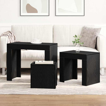 Hnízdové Stolky 3 Pcs Černý Dub 61 X 30 X 50 Cm