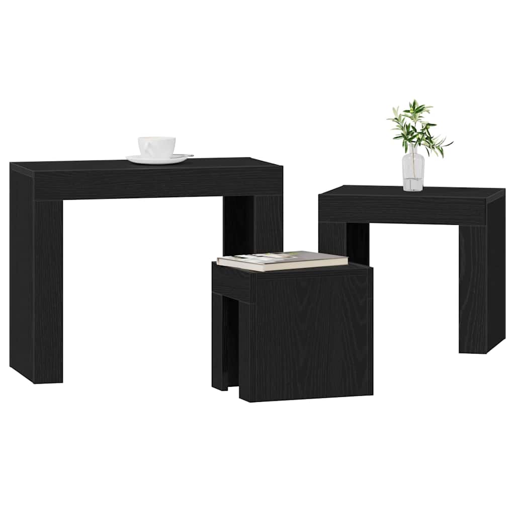 Hnízdové Stolky 3 Pcs Černý Dub 61 X 30 X 50 Cm