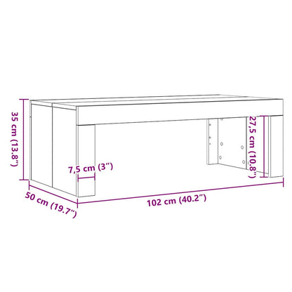 Konferenční Stolek Černý Dub 102 X 50 X 35 Cm Kompozitní Dřevo