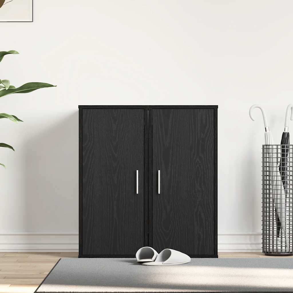 Botníky 2 Ks Dub Černý 32X35X70 Cm Dřevěné Konstrukce