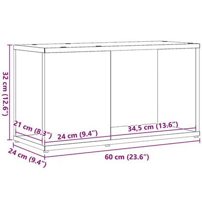 Tv Skříňka Černý Dub 60X24X32 Cm Dřevěná Konstrukce