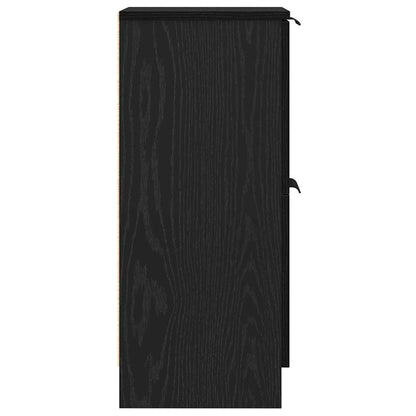 Servírovací Skříň 2 Pcs Černý Dub 30 X 30 X 70 Cm