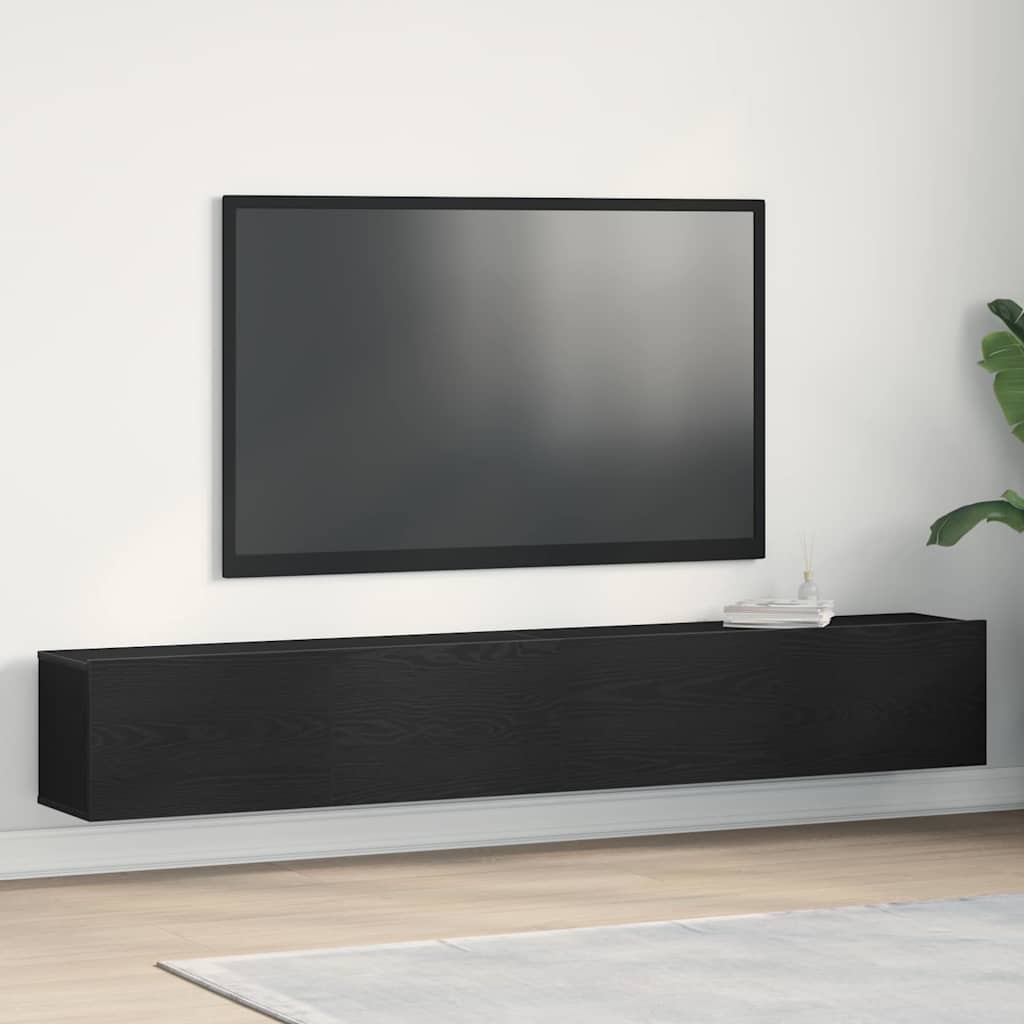 Televizní Skříň 2 Pcs Černá Kompozitní Dřevo