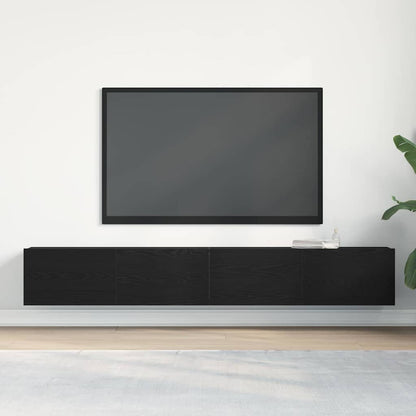 Televizní Skříň 2 Pcs Černá Kompozitní Dřevo