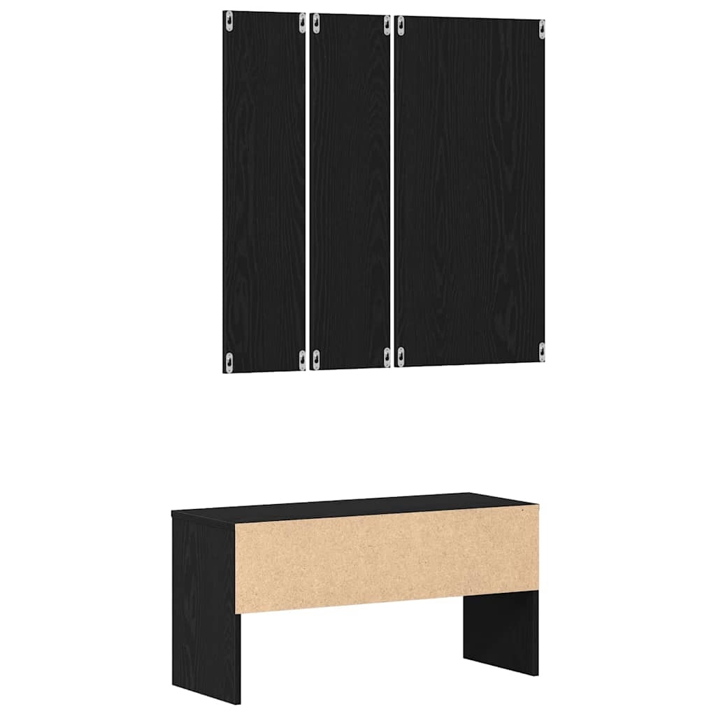 Sestava Nábytku Do Předsíně 4 Pcs Černý Dub 80 X 30,5 X 40 Cm