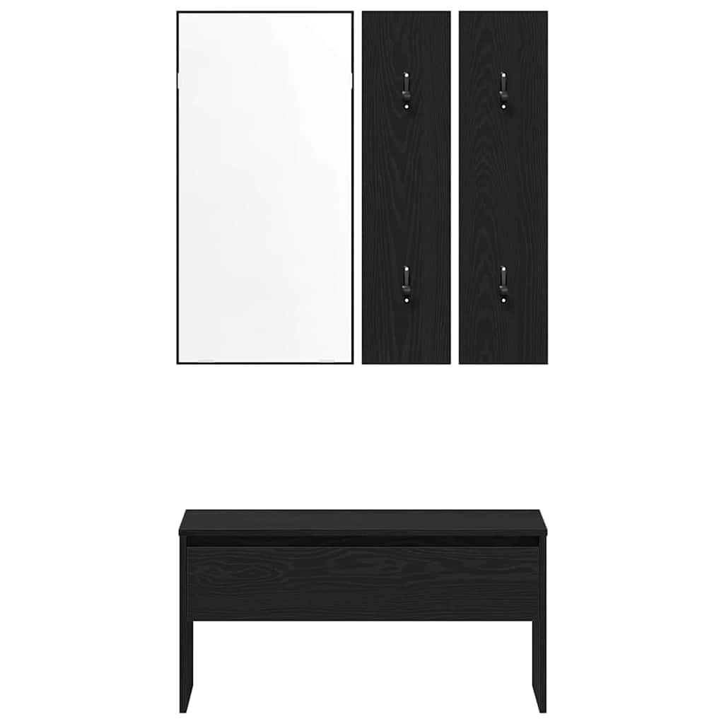 Sestava Nábytku Do Předsíně 4 Pcs Černý Dub 80 X 30,5 X 40 Cm
