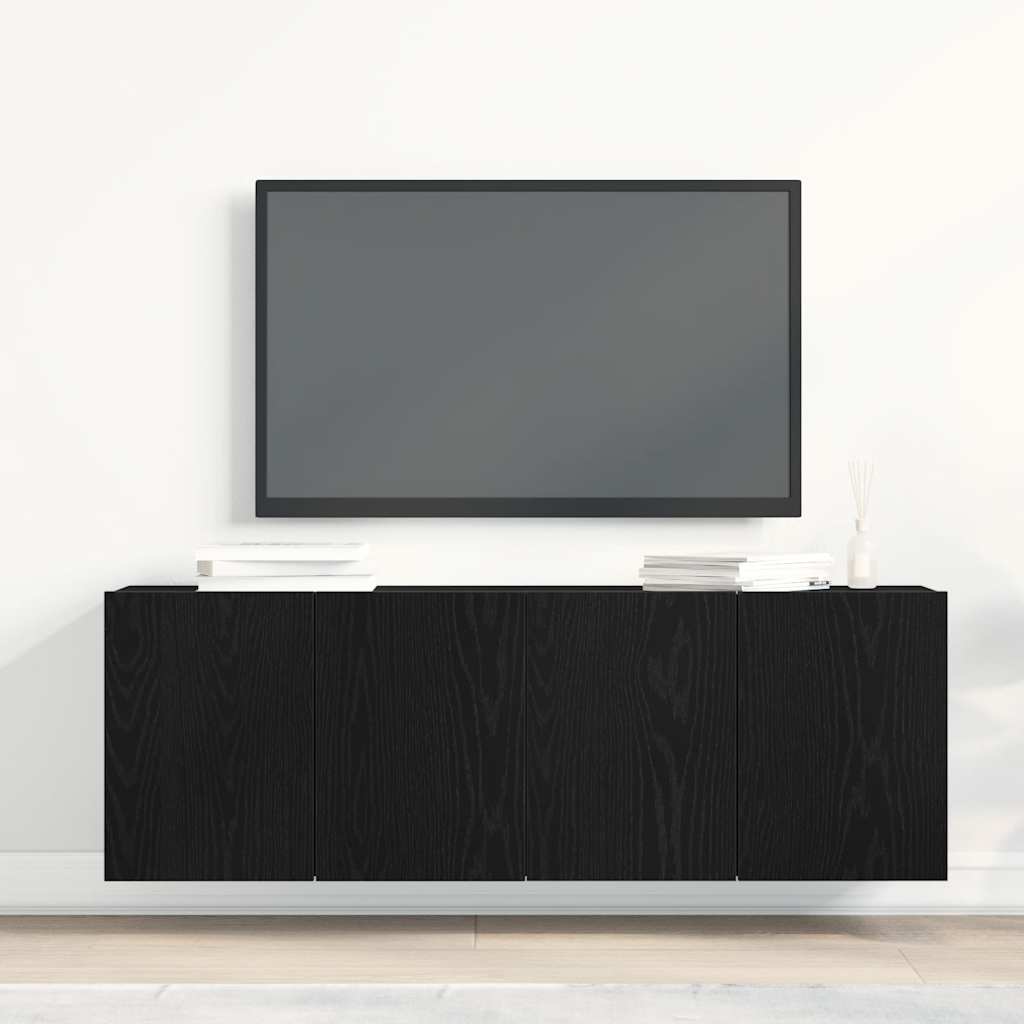 Tv Stolky 2 Ks Černý Dub 120 X 30 X 41 Cm, Z Umělého Dřeva