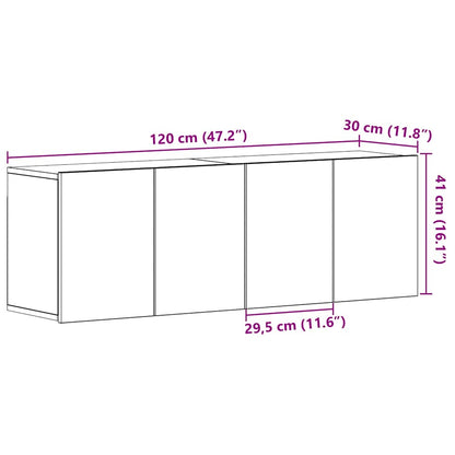 Tv Stolky 2 Ks Černý Dub 120 X 30 X 41 Cm, Z Umělého Dřeva
