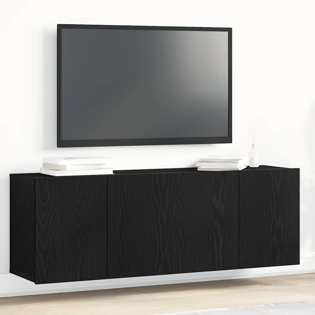 Tv Stolky 2 Ks Černý Dub 120 X 30 X 41 Cm, Z Umělého Dřeva