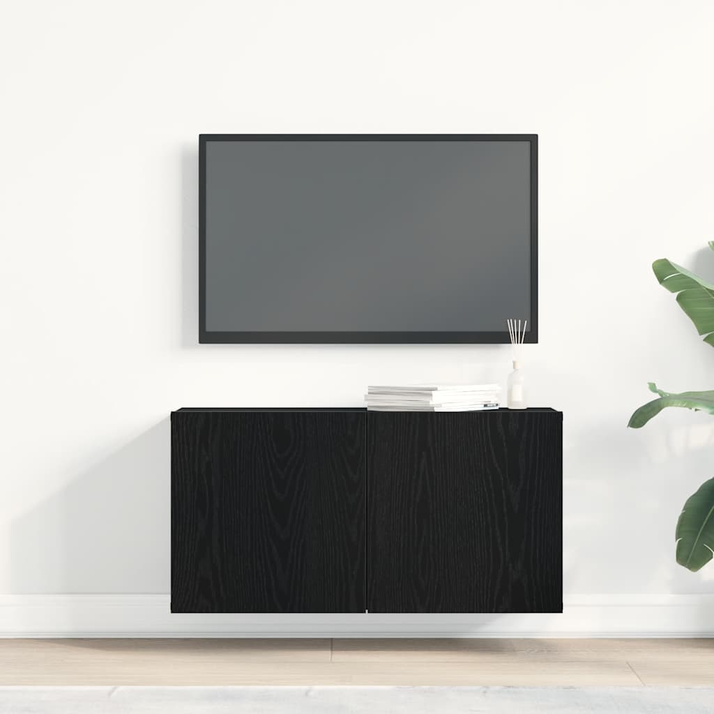 Tv Stolek Černý Dub 80 X 30 X 41 Cm, Dřevo