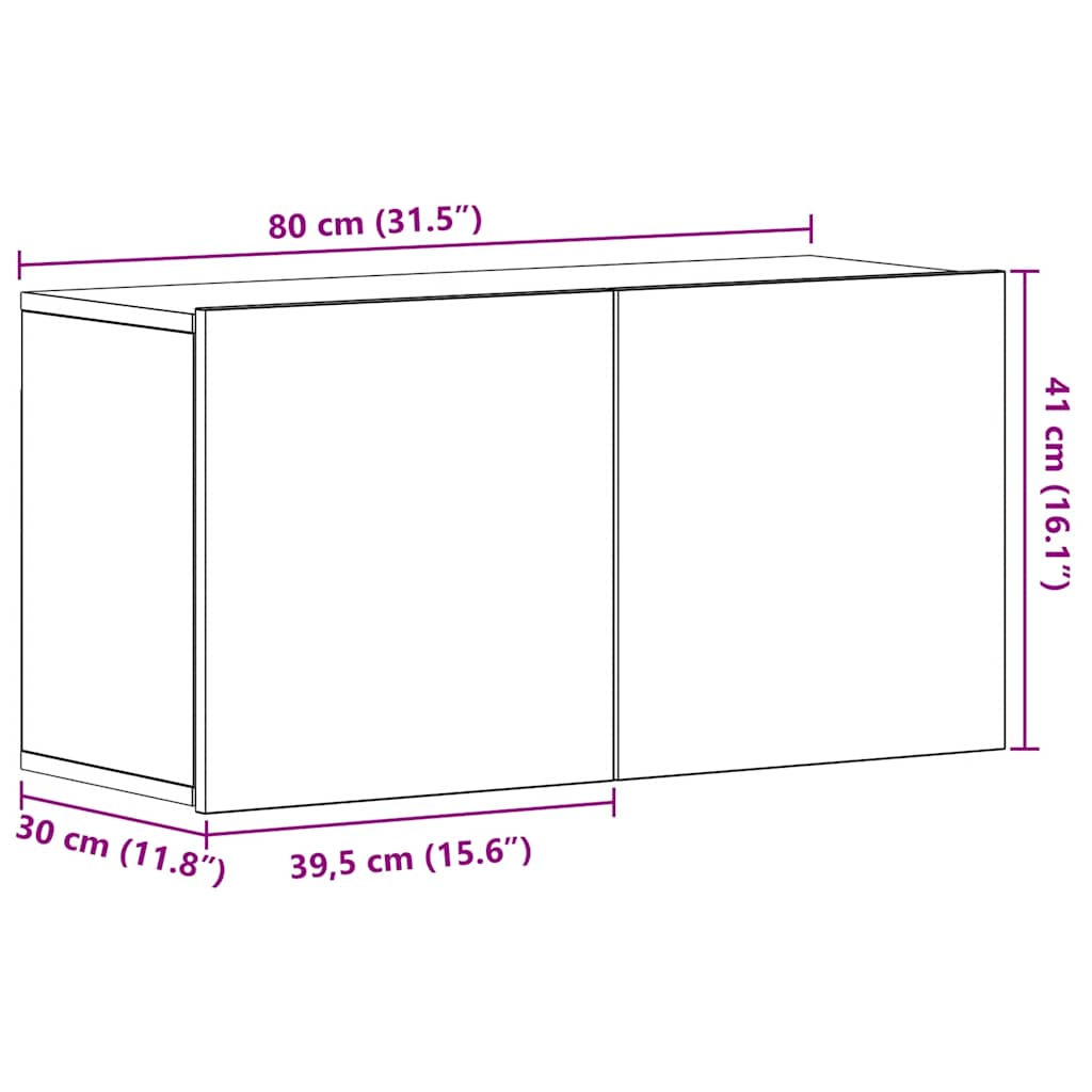 Tv Stolek Černý Dub 80 X 30 X 41 Cm, Dřevo
