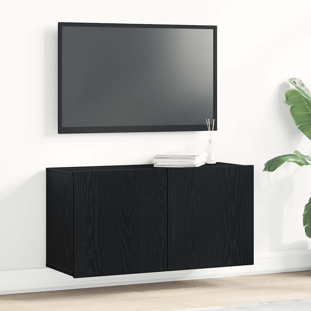Tv Stolek Černý Dub 80 X 30 X 41 Cm, Dřevo