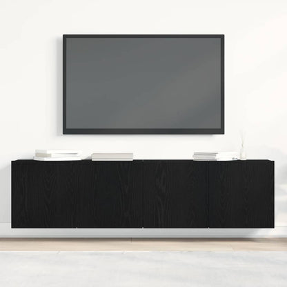 Tv Stolky 2 Ks Černý Dub 160 X 30 X 41 Cm, Z Umělého Dřeva