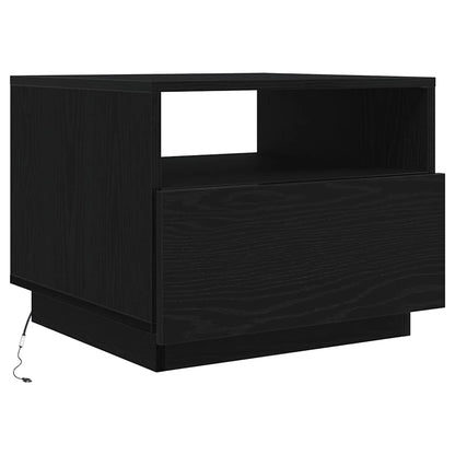 Konferenční Stolek  S Led Světly Dub Černý