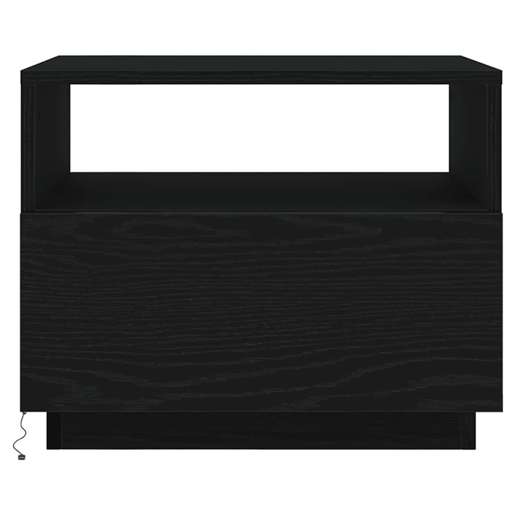 Konferenční Stolek  S Led Světly Dub Černý