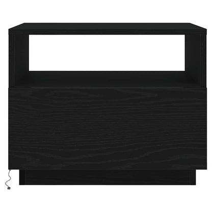 Konferenční Stolek  S Led Světly Dub Černý