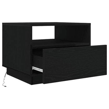Konferenční Stolek  S Led Světly Dub Černý