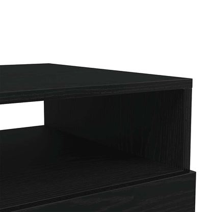 Konferenční Stolek  S Led Světly Dub Černý