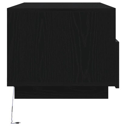 Konferenční Stolek  S Led Světly Dub Černý 90X49X40 Cm