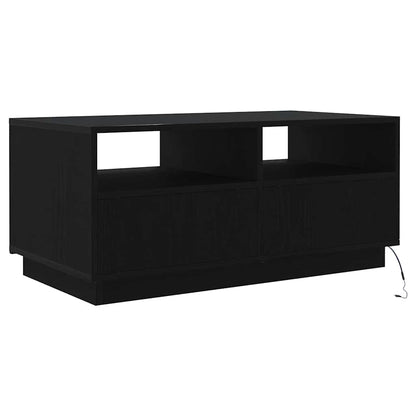 Konferenční Stolek  S Led Světly Dub Černý 90X49X40 Cm