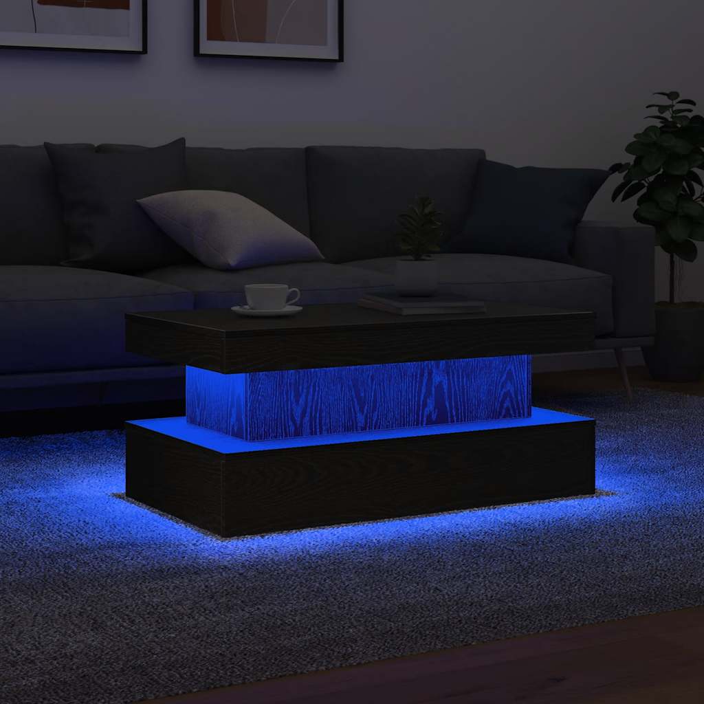 Konferenční Stolek S Led Osvětlením Betonově Šedý 90X50X40 Cm