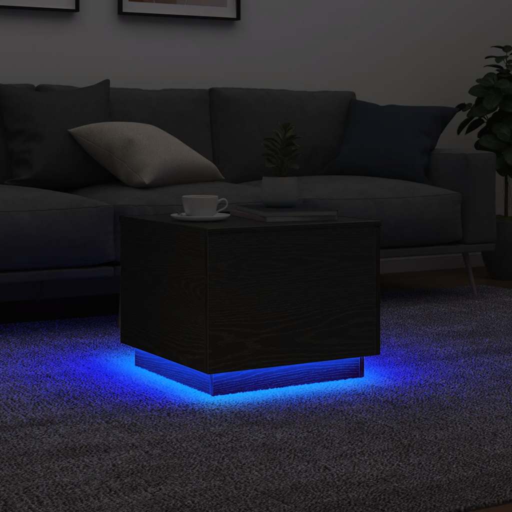 Konferenční Stolek S Led Osvětlením 50 X 50 X 40 Cm
