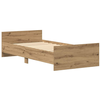 Rám Postele Bez Matrace 75X190Cm Dřevěné Konstrukce Dub Artisan