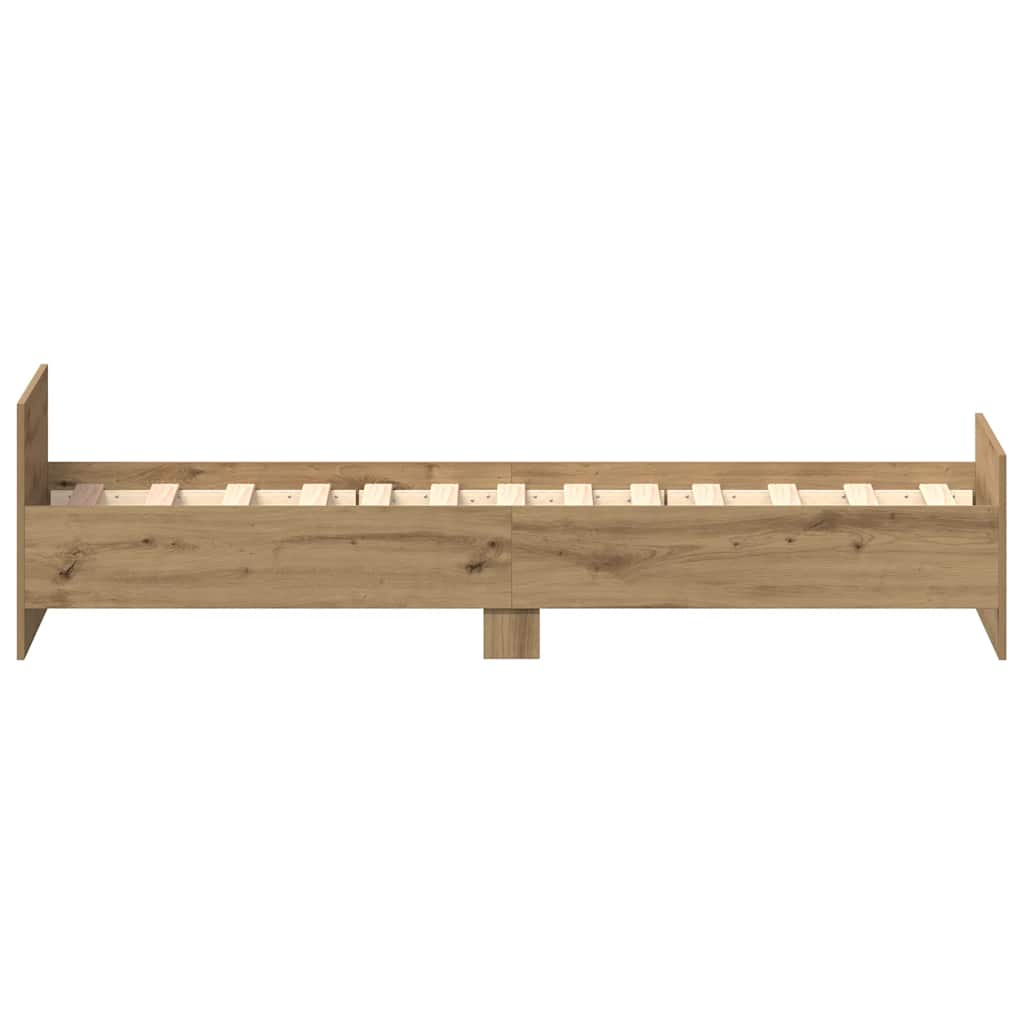 Rám Postele Bez Matrace 75X190Cm Dřevěné Konstrukce Dub Artisan