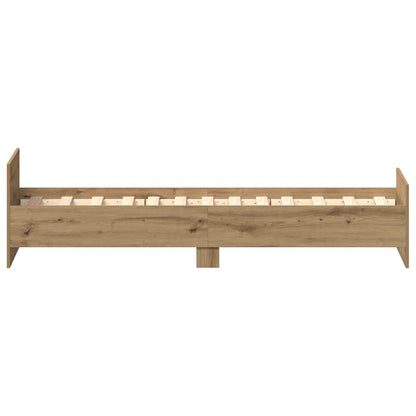 Rám Postele Bez Matrace 75X190Cm Dřevěné Konstrukce Dub Artisan