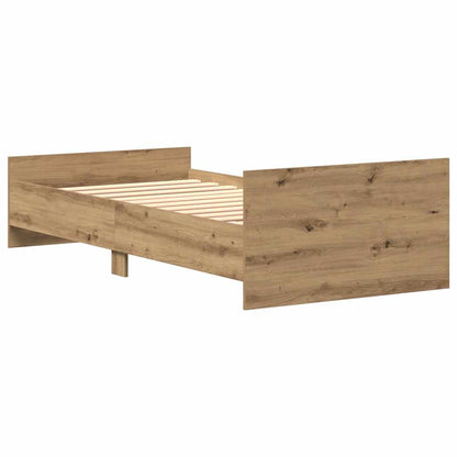 Rám Postele Bez Matrace 75X190Cm Dřevěné Konstrukce Dub Artisan