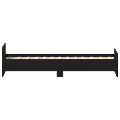 Rám Postele Bez Matrace Dub Černý Dřevěné Konstrukce Černý Dub