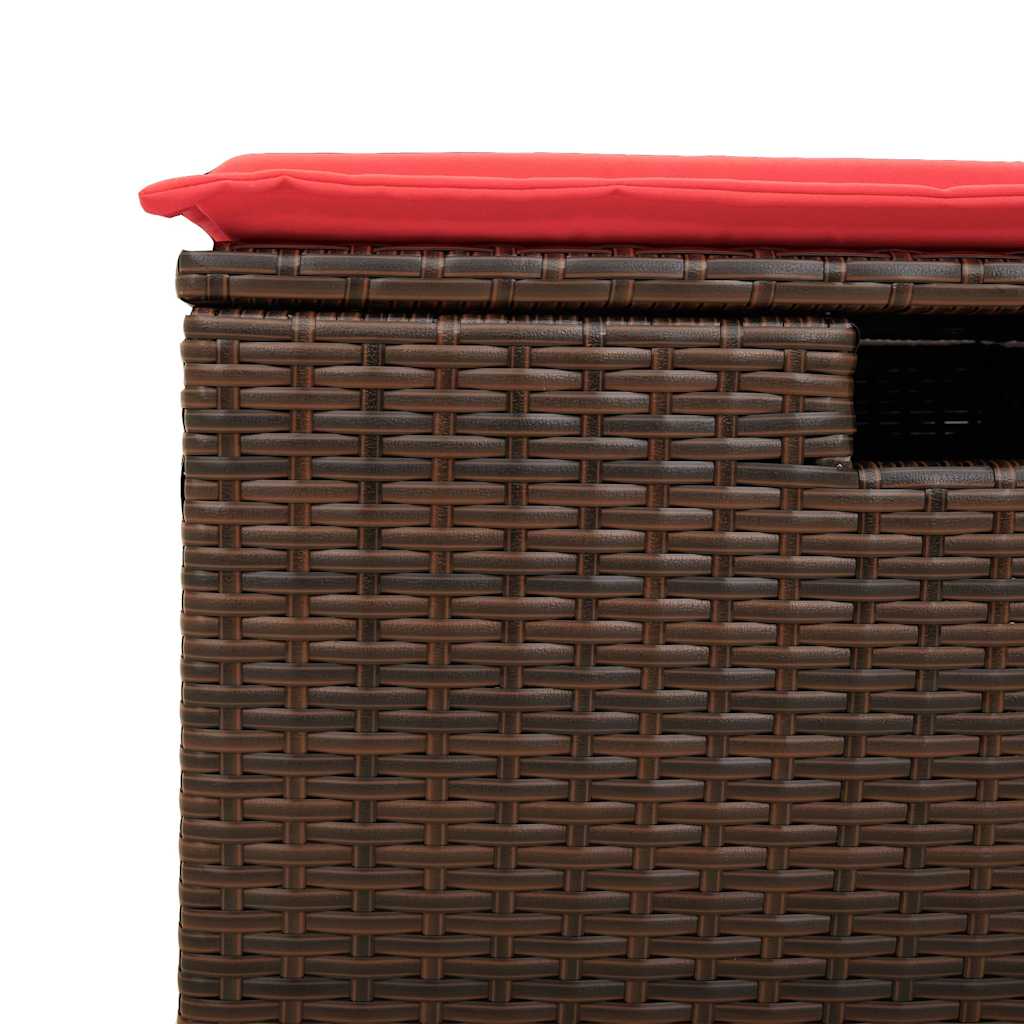 5Dílná Zahradní Sedací Souprava S Poduškami Hnědá Polyratan