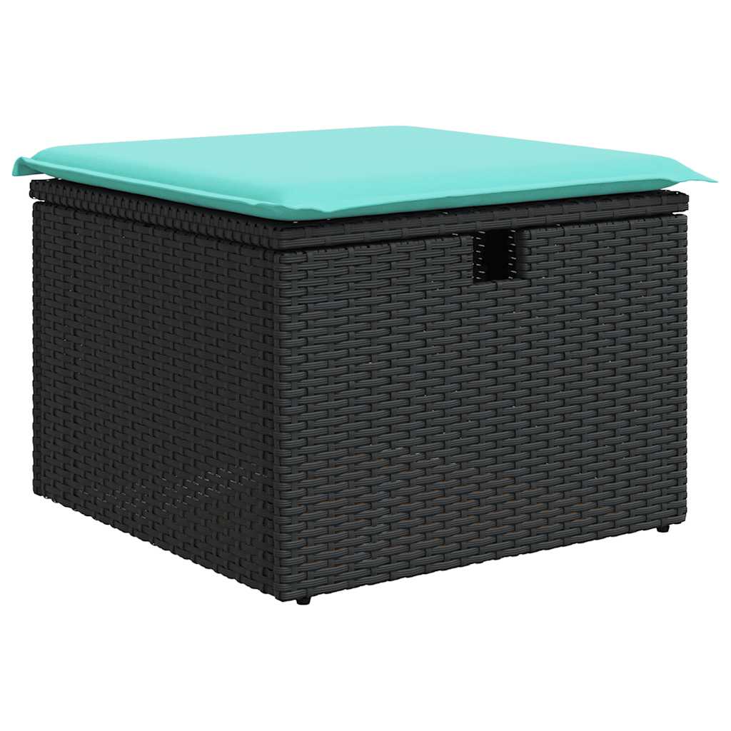 5Dílná Zahradní Sedací Souprava S Poduškami Černá Polyratan