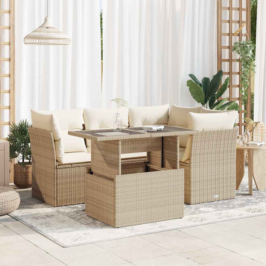 5Dílná Zahradní Sedací Souprava S Poduškami Černá Polyratan