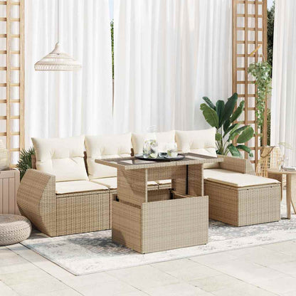 6Dílná Zahradní Sedací Souprava S Poduškami Černá Polyratan