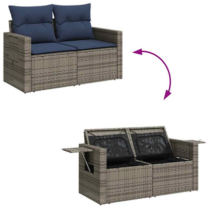 6Dílná Zahradní Sedací Souprava S Poduškami Šedá Polyratan