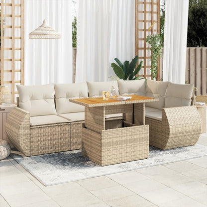 6Dílná Zahradní Sedací Souprava S Poduškami Černá Polyratan