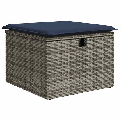 7Dílná Zahradní Sestava S Poduškami Šedá Polyratan Akácie