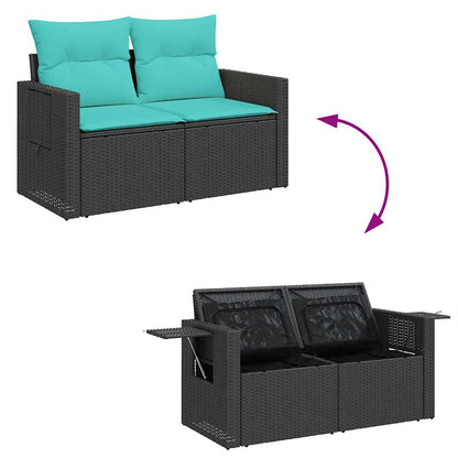 8Dílná Zahradní Sestava S Poduškami Šedá Polyratan Akácie
