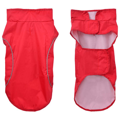 Pláštěnka Pro Psy S Reflexními Proužky Polyester Červená