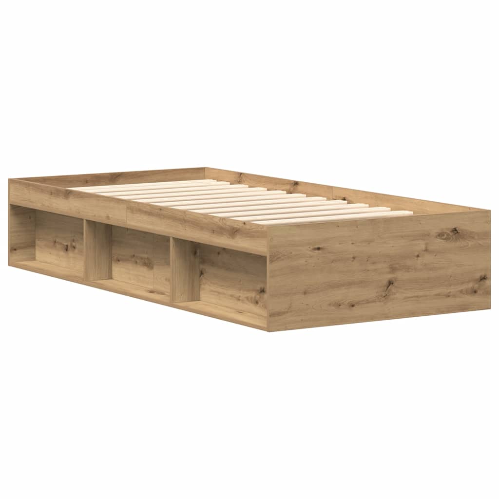 Rám Postele Bez Matrace Řemeslnický Dub Dřevěné Konstrukce Dub Artisan