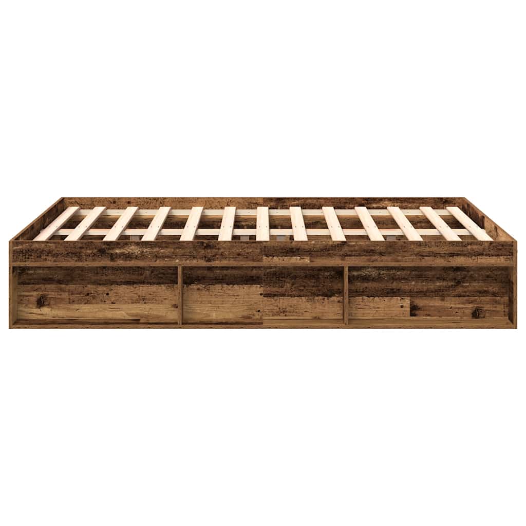 Rám Postele Bez Matrace Staré Dřevo 140X200Cm Technické Dřevo