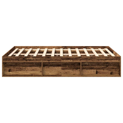 Rám Postele Bez Matrace Staré Dřevo 140X200Cm Technické Dřevo