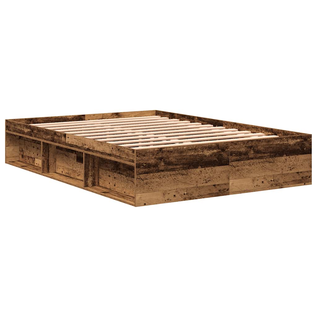 Rám Postele Bez Matrace Staré Dřevo 140X200Cm Technické Dřevo