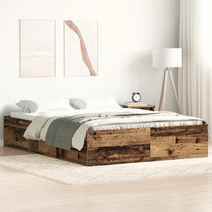 Rám Postele Bez Matrace Staré Dřevo 140X200Cm Technické Dřevo